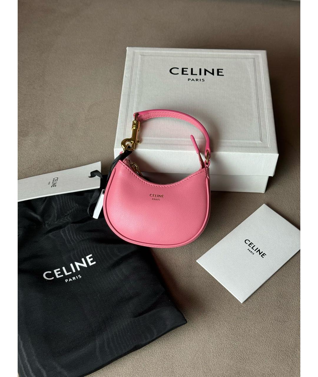CELINE PRE-OWNED Розовая кожаная сумка с короткими ручками, фото 2