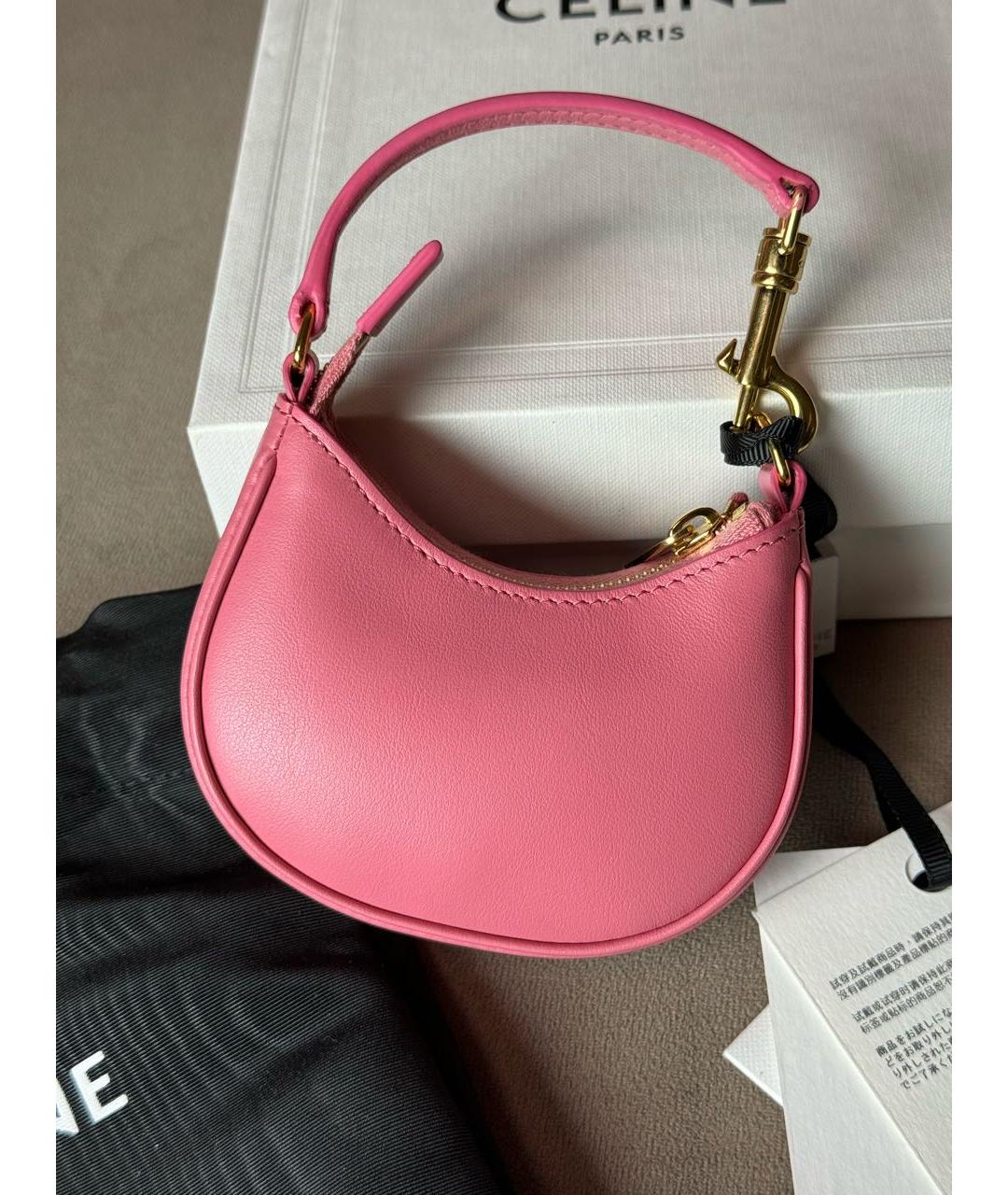 CELINE PRE-OWNED Розовая кожаная сумка с короткими ручками, фото 4