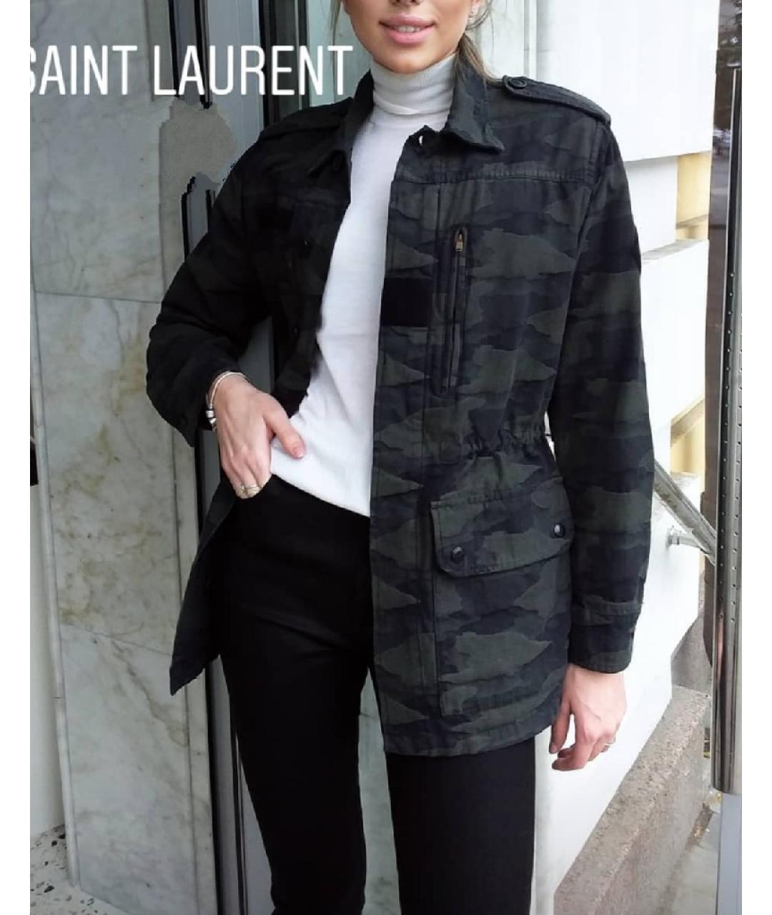 SAINT LAURENT Черная хлопковая куртка, фото 8
