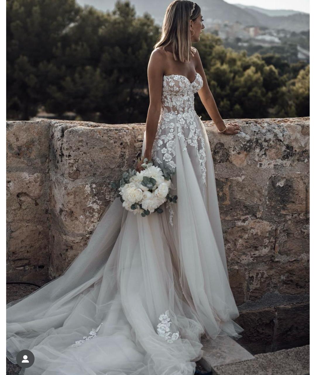 GALIA LAHAV Бежевое полиэстеровое свадебное платье, фото 4