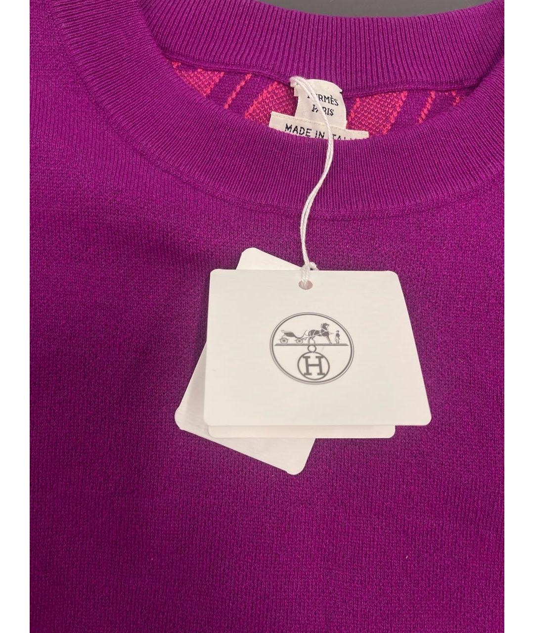HERMES Фиолетовый кашемировый джемпер / свитер, фото 4