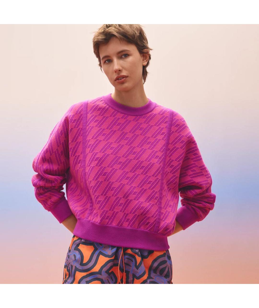 HERMES Фиолетовый кашемировый джемпер / свитер, фото 3