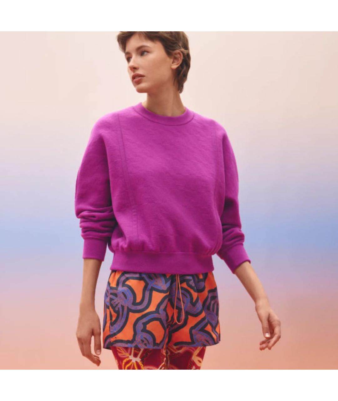 HERMES Фиолетовый кашемировый джемпер / свитер, фото 8
