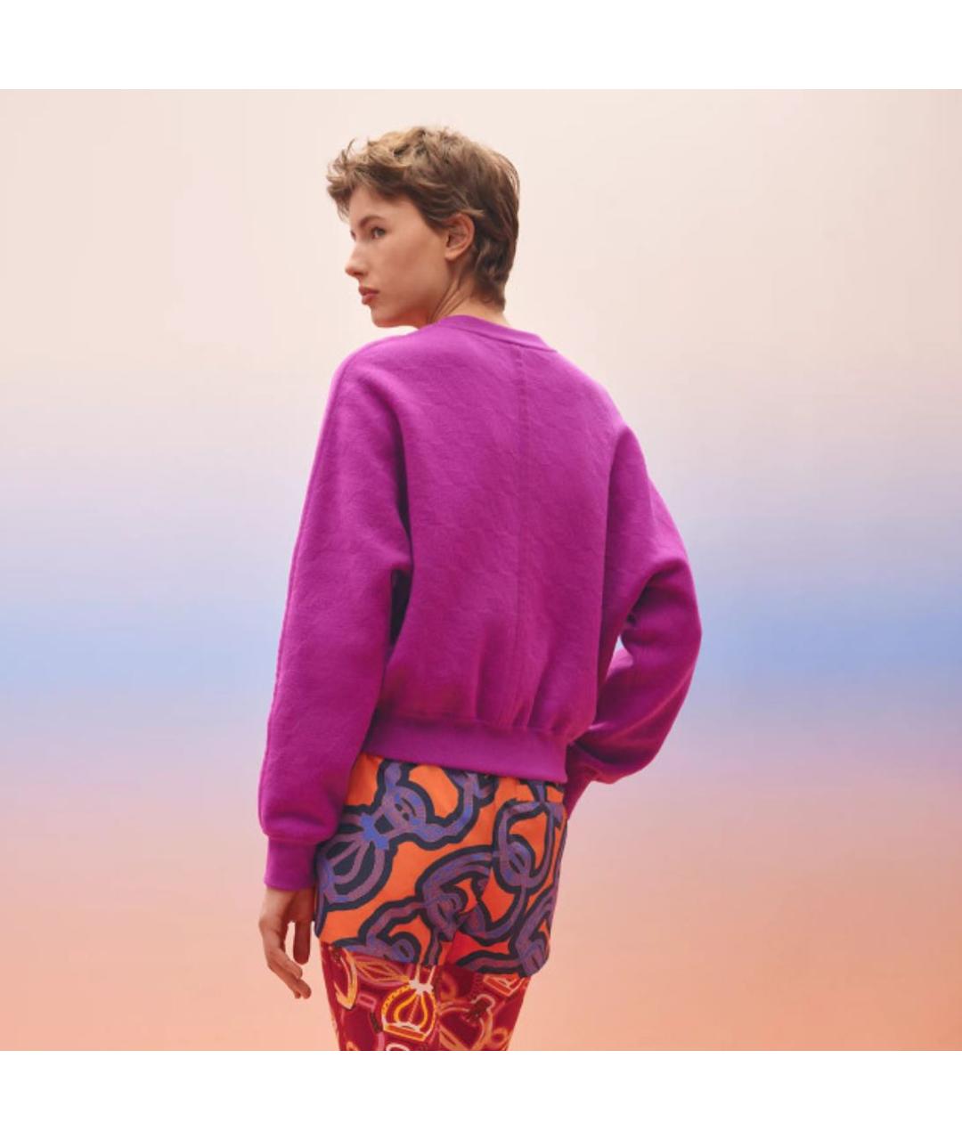 HERMES Фиолетовый кашемировый джемпер / свитер, фото 2