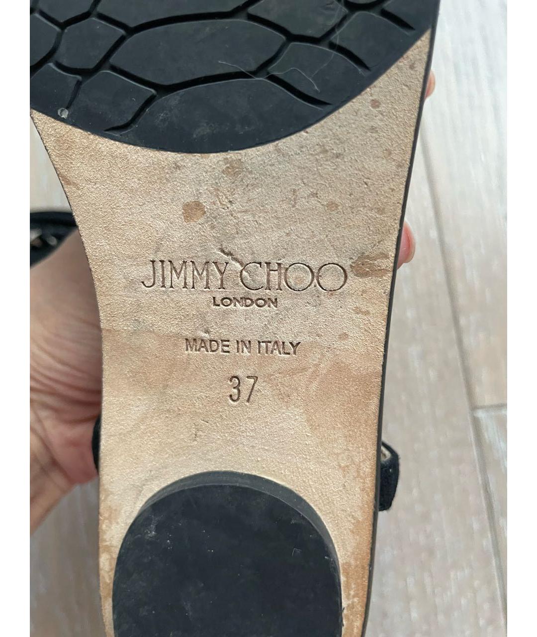 JIMMY CHOO Черные сандалии из лакированной кожи, фото 5