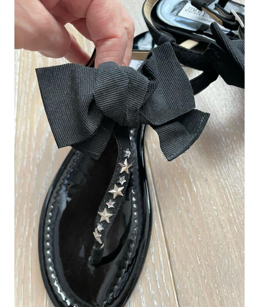 JIMMY CHOO Черные сандалии из лакированной кожи, фото 3