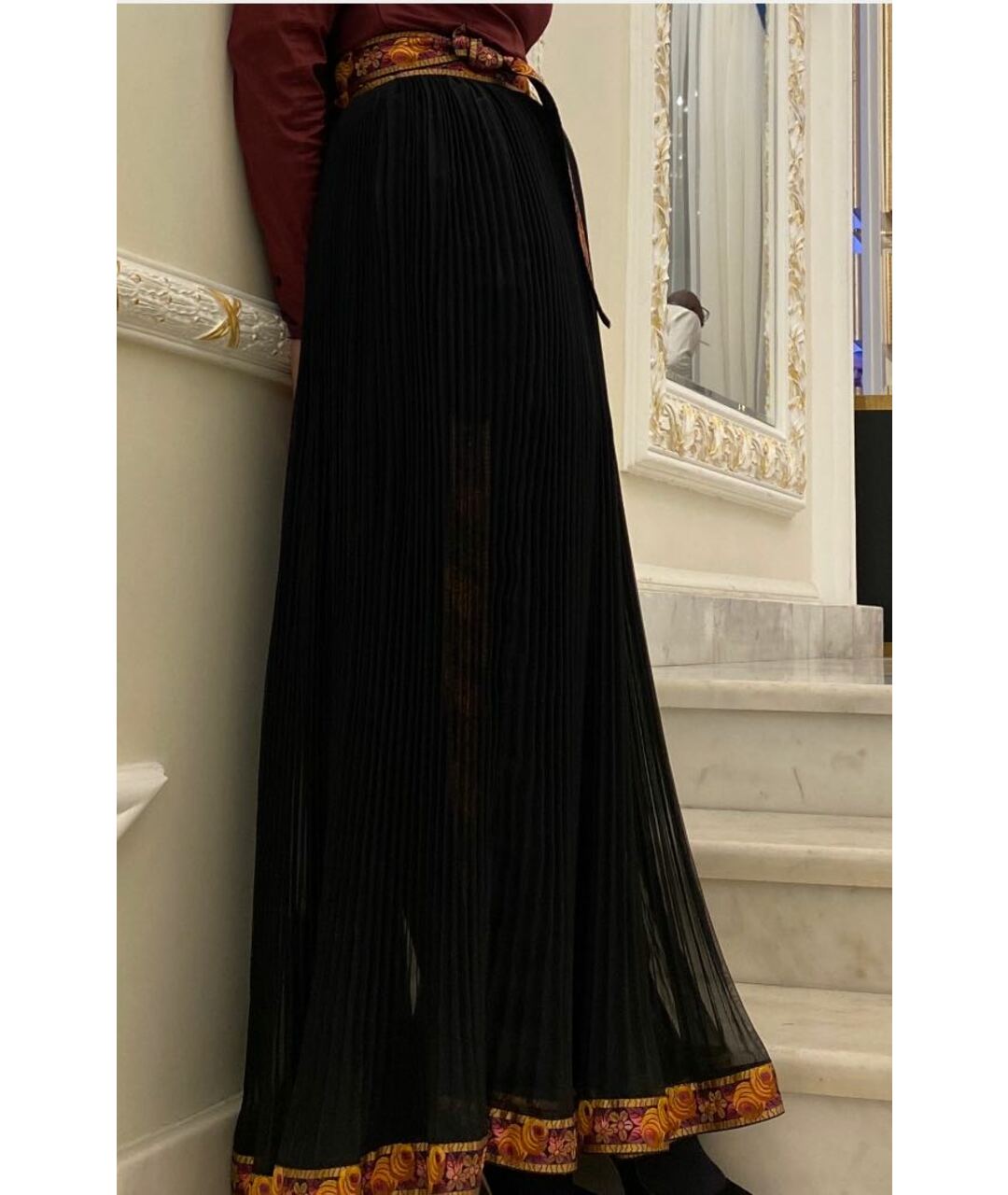 ETRO Черная шелковая юбка макси, фото 6