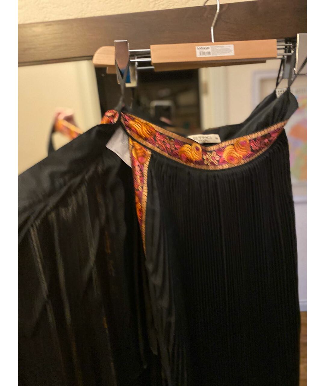 ETRO Черная шелковая юбка макси, фото 4