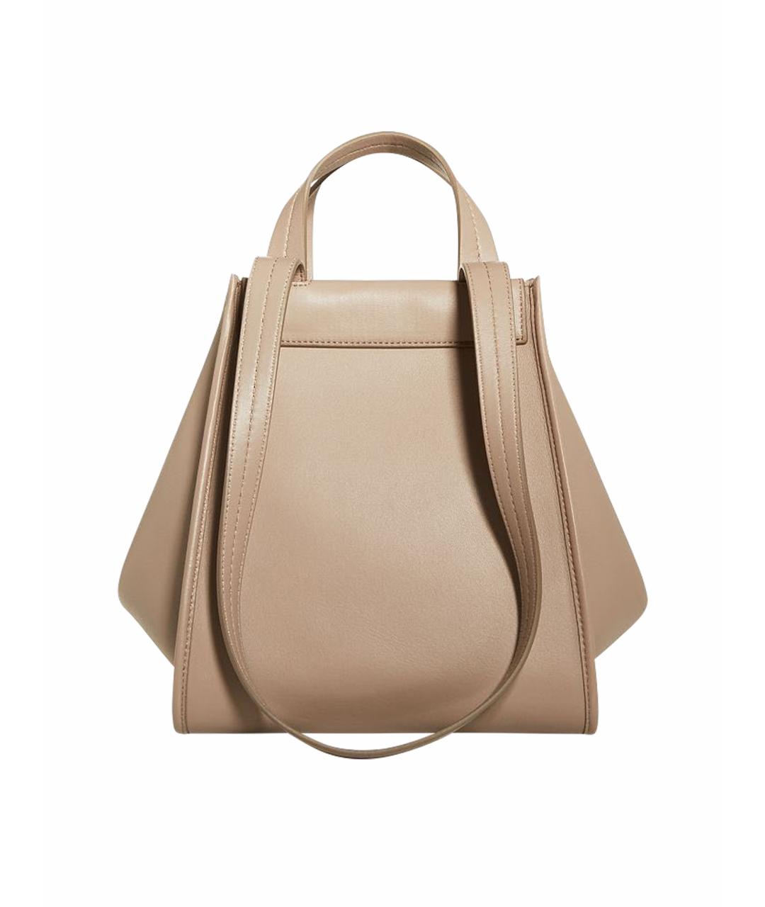 MAX MARA Бежевая кожаная сумка тоут, фото 1