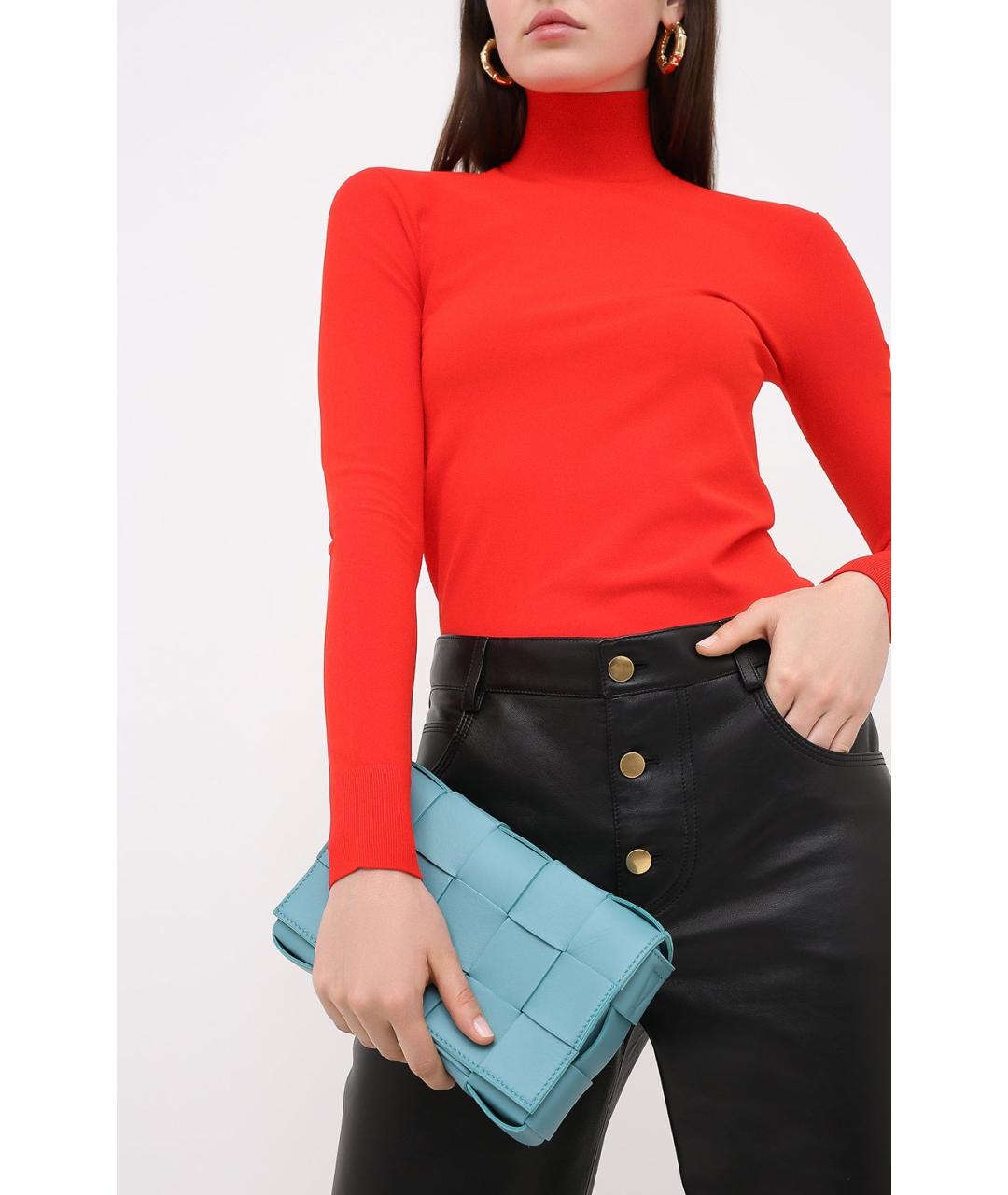 BOTTEGA VENETA Голубая кожаная сумка через плечо, фото 8