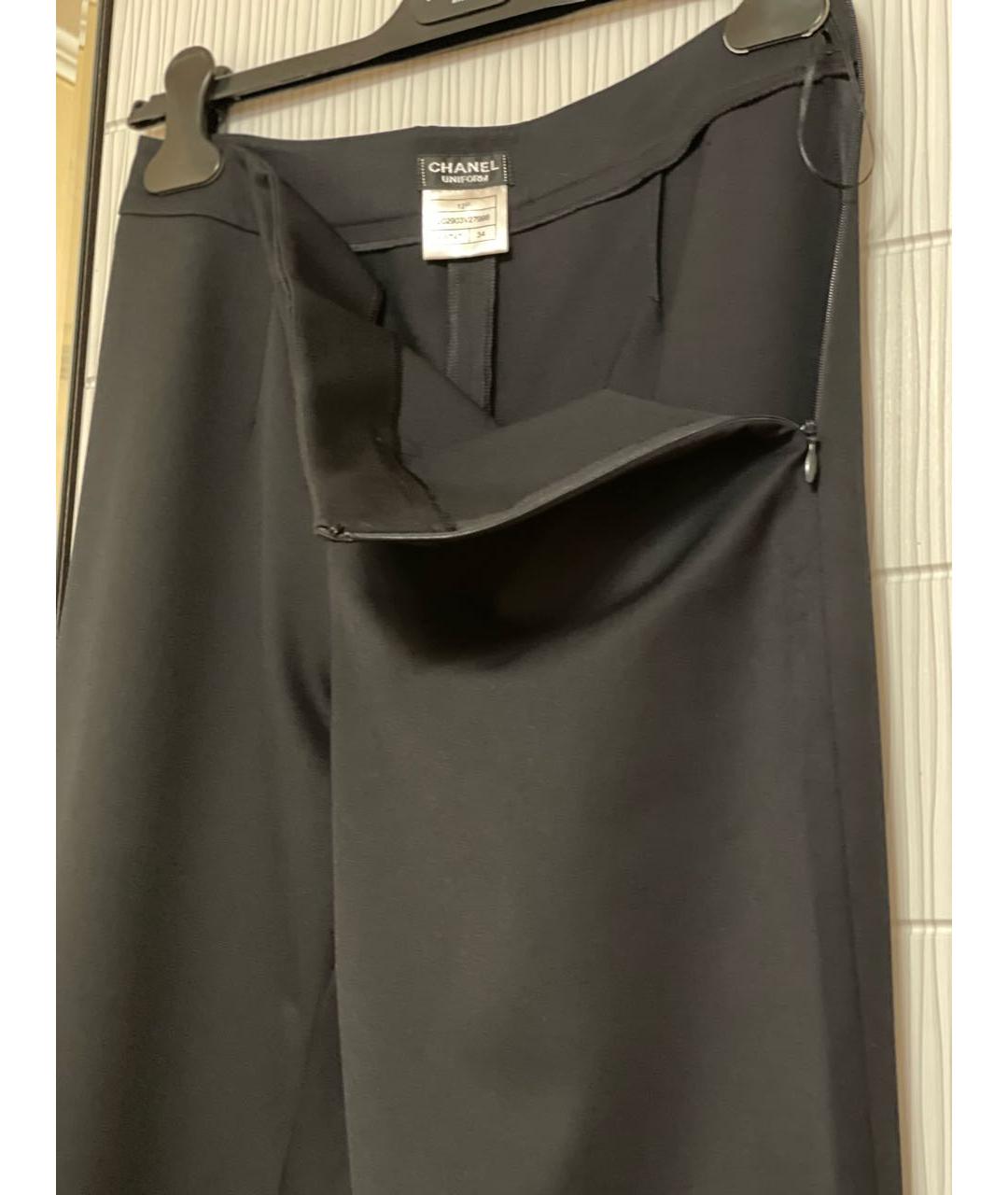 CHANEL Черные полиэстеровые брюки узкие, фото 3