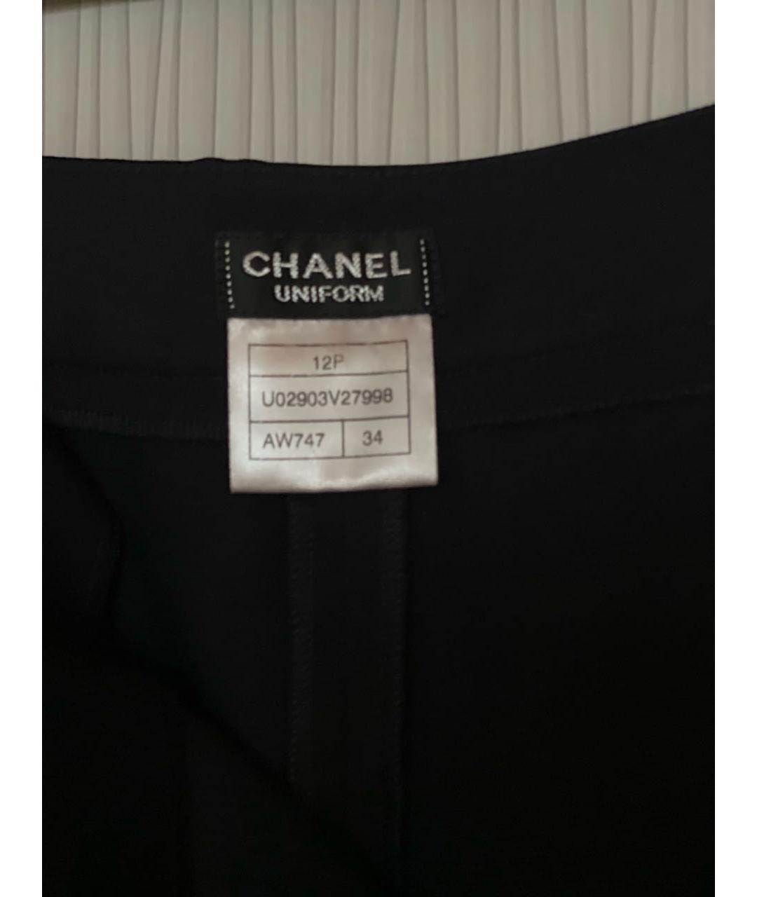 CHANEL Черные полиэстеровые брюки узкие, фото 4