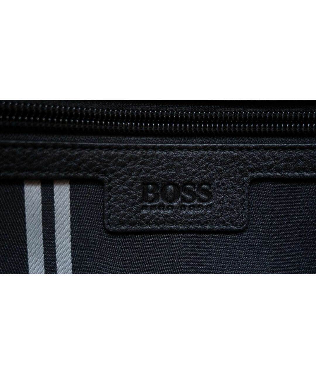 HUGO BOSS Черный кожаный портфель, фото 4