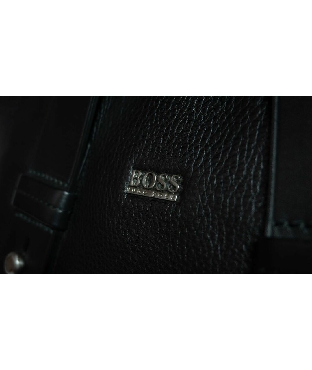 HUGO BOSS Черный кожаный портфель, фото 3