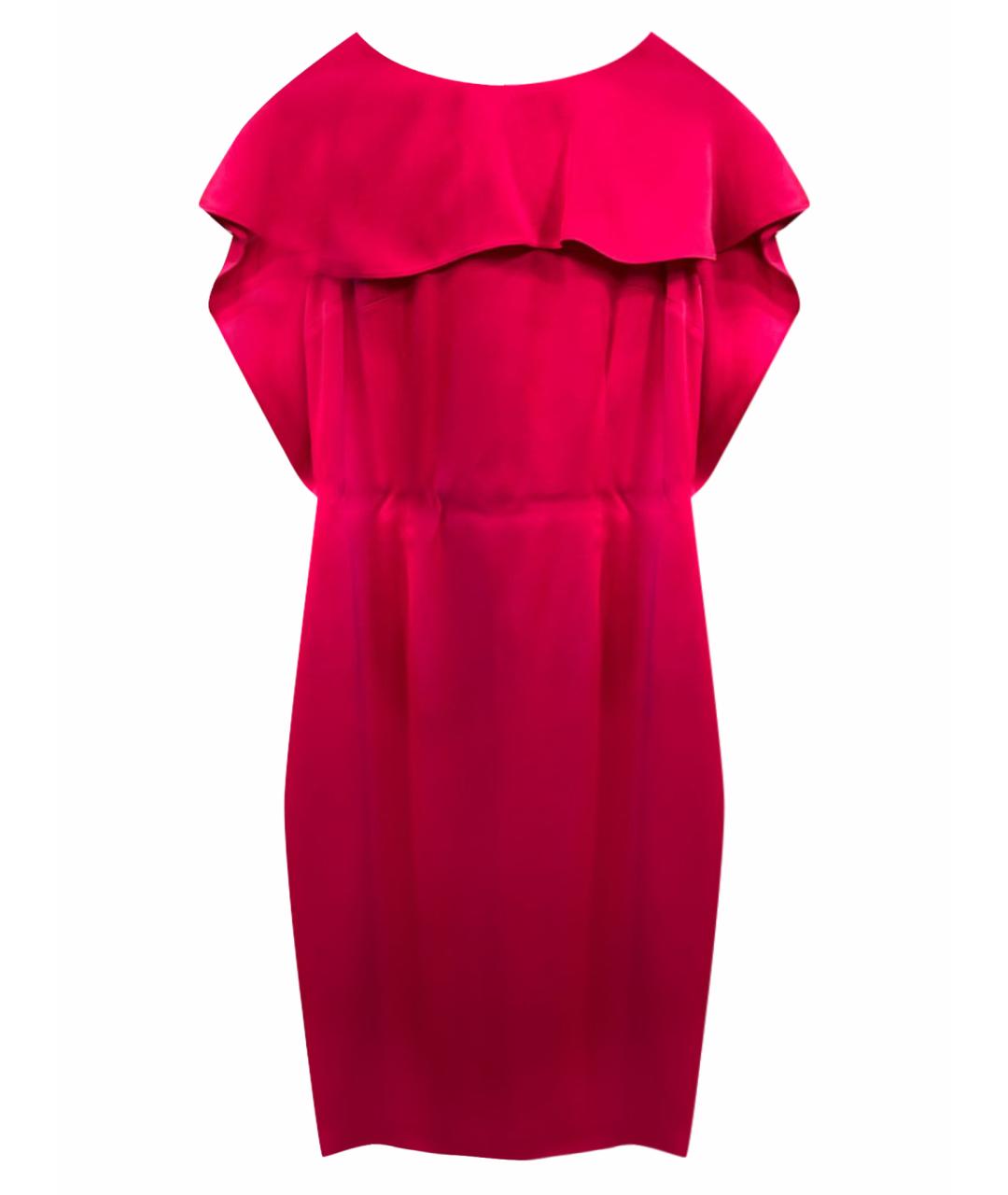 ST. JOHN Фуксия атласное вечернее платье, фото 1