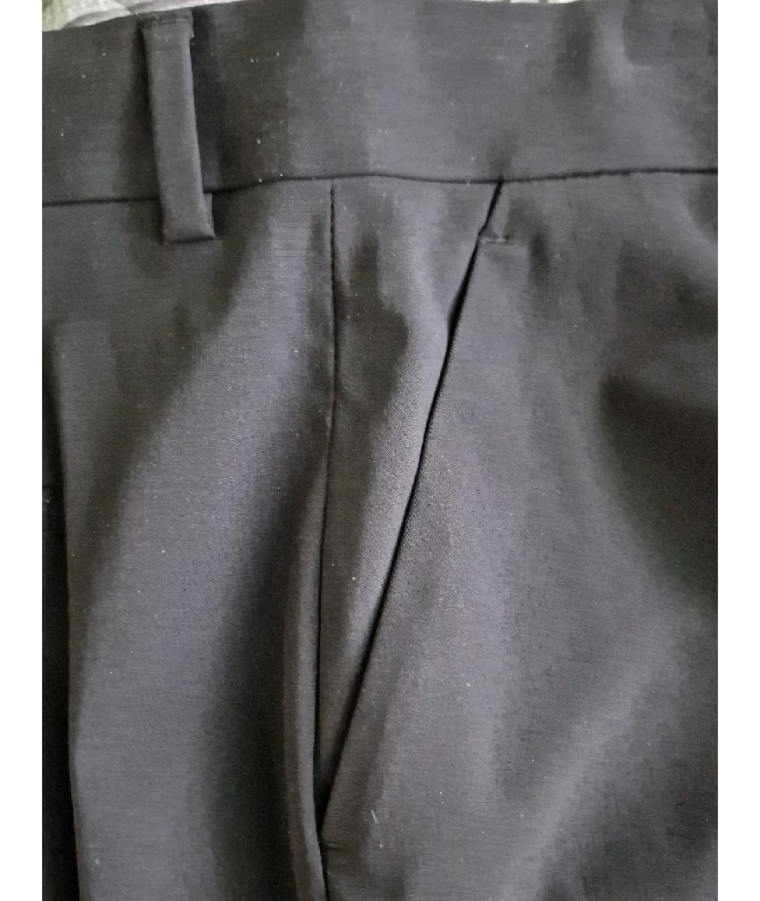FENDI Черные шерстяные прямые брюки, фото 5