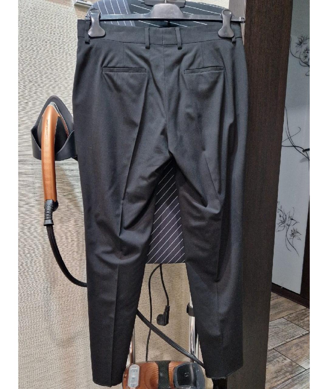 FENDI Черные шерстяные прямые брюки, фото 2