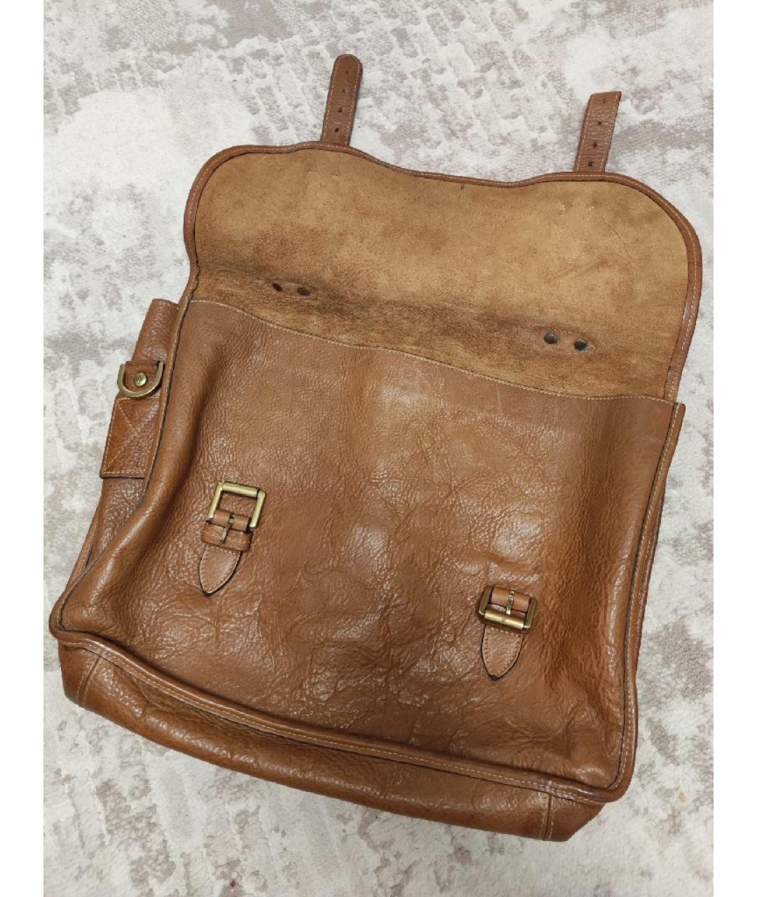 MULBERRY Коричневый кожаный портфель, фото 4
