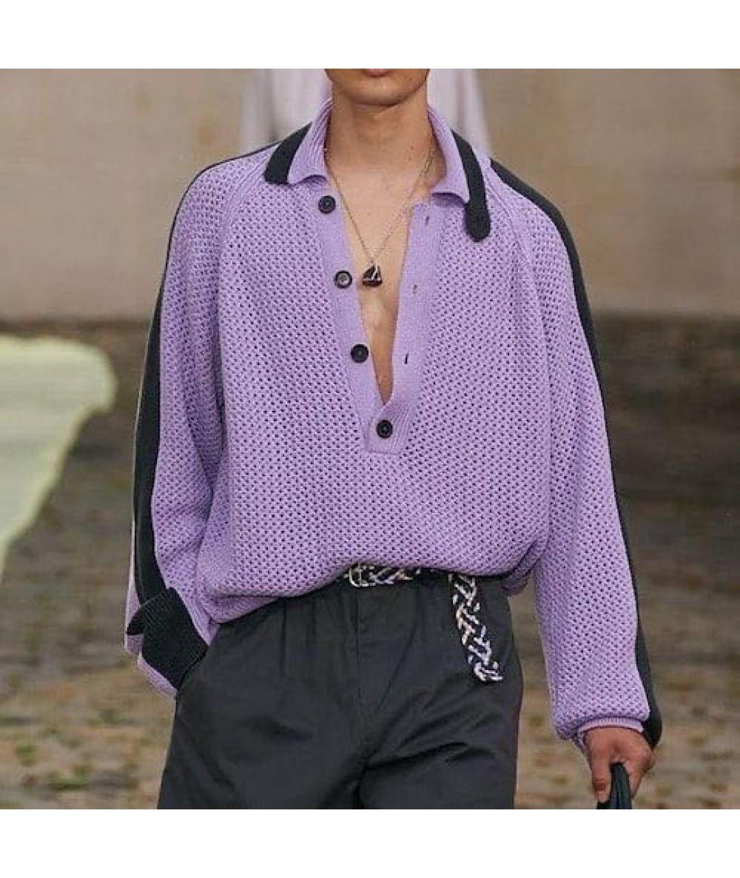 HERMES Фиолетовый хлопковый джемпер / свитер, фото 2