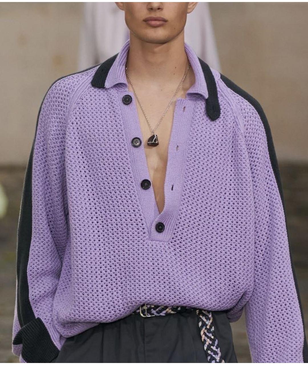 HERMES Фиолетовый хлопковый джемпер / свитер, фото 4