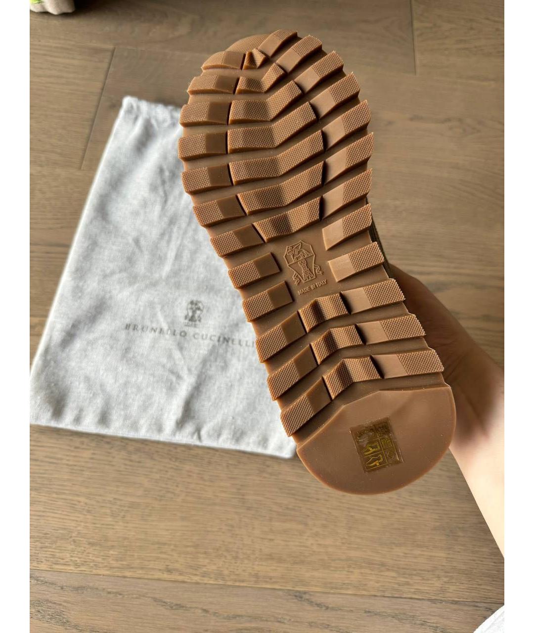 BRUNELLO CUCINELLI Антрацитовые замшевые кроссовки, фото 5