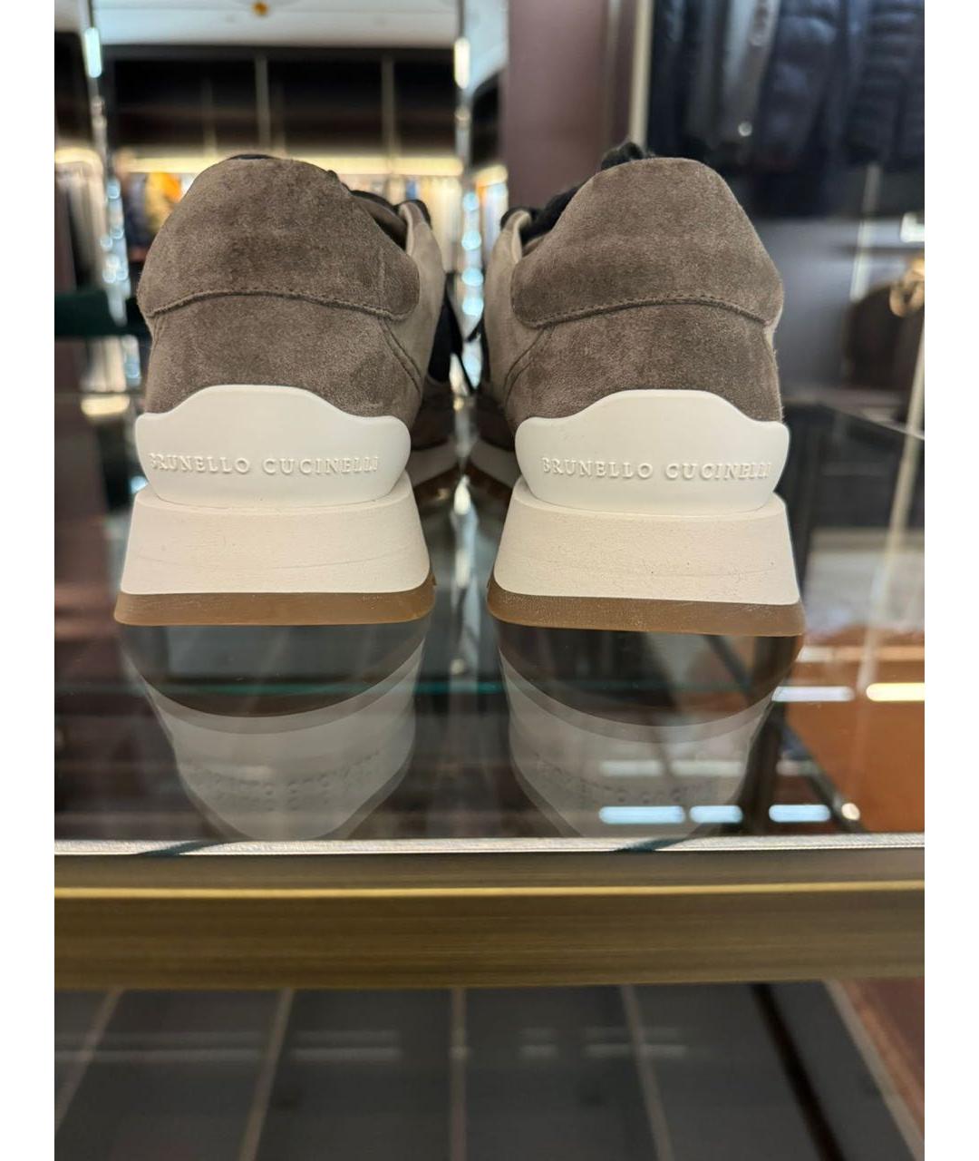 BRUNELLO CUCINELLI Антрацитовые замшевые кроссовки, фото 4