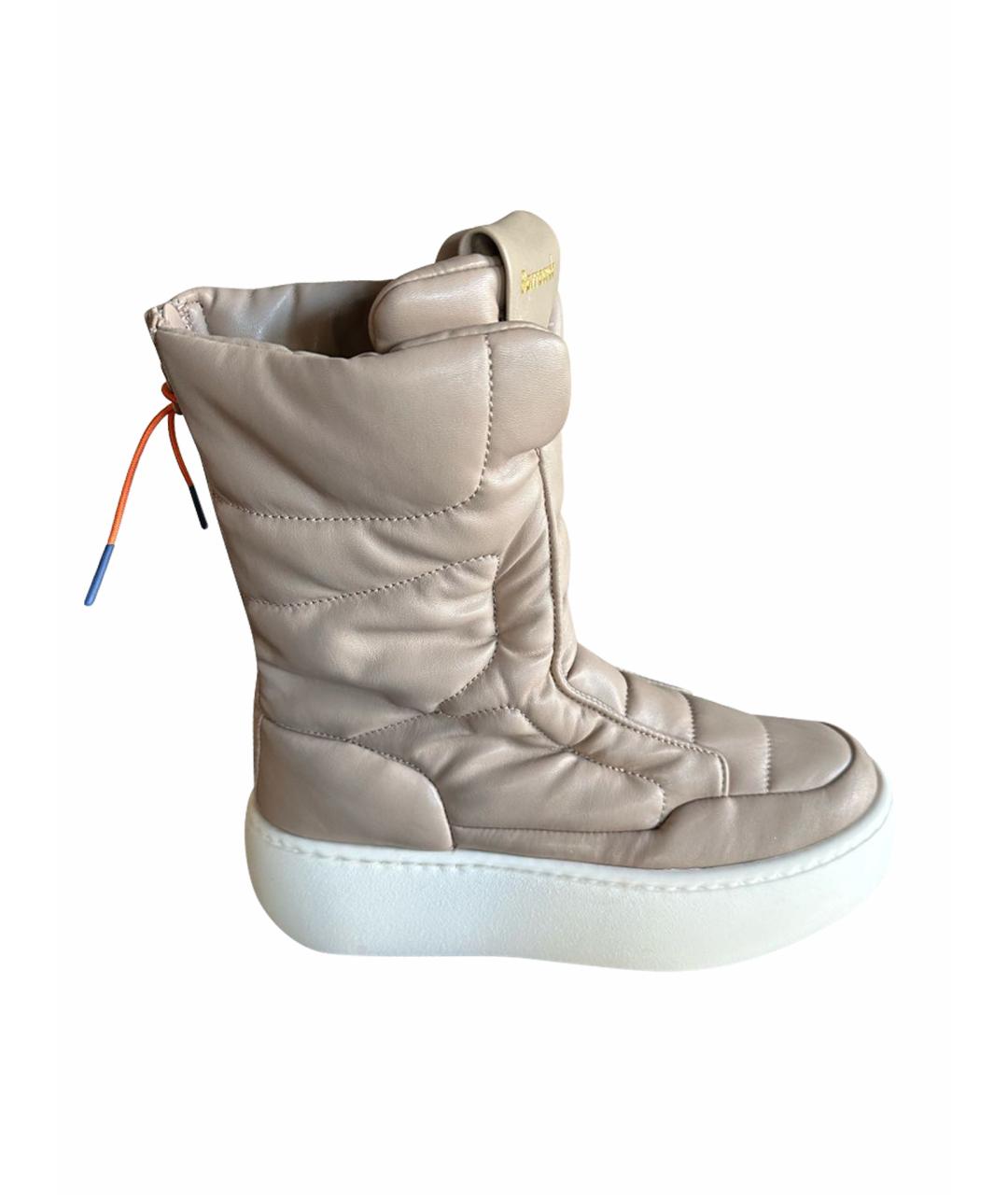 BARRACUDA Бежевые кожаные ботинки, фото 1