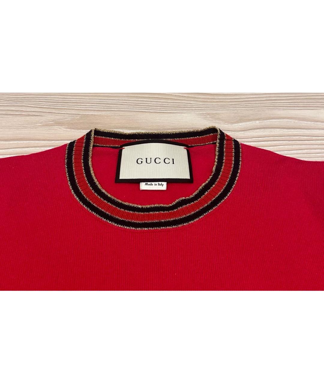 GUCCI Красный шерстяной джемпер / свитер, фото 3