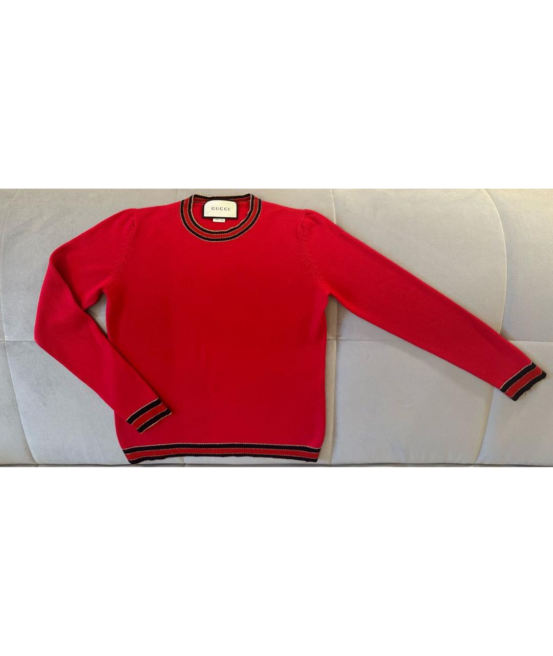 GUCCI Красный шерстяной джемпер / свитер, фото 5