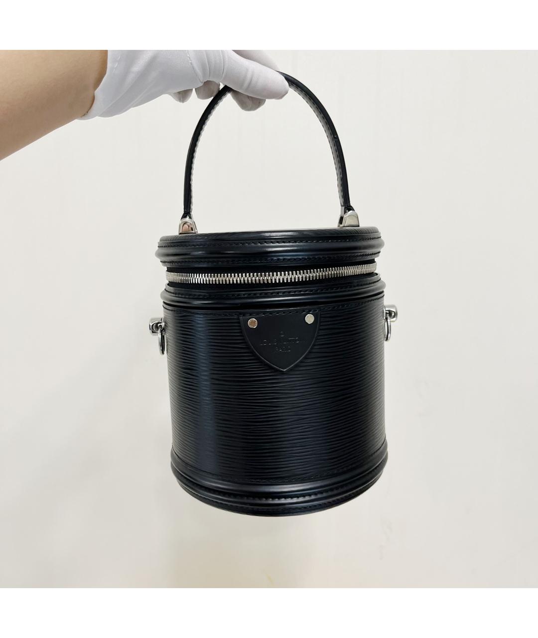 LOUIS VUITTON Черная кожаная сумка через плечо, фото 3