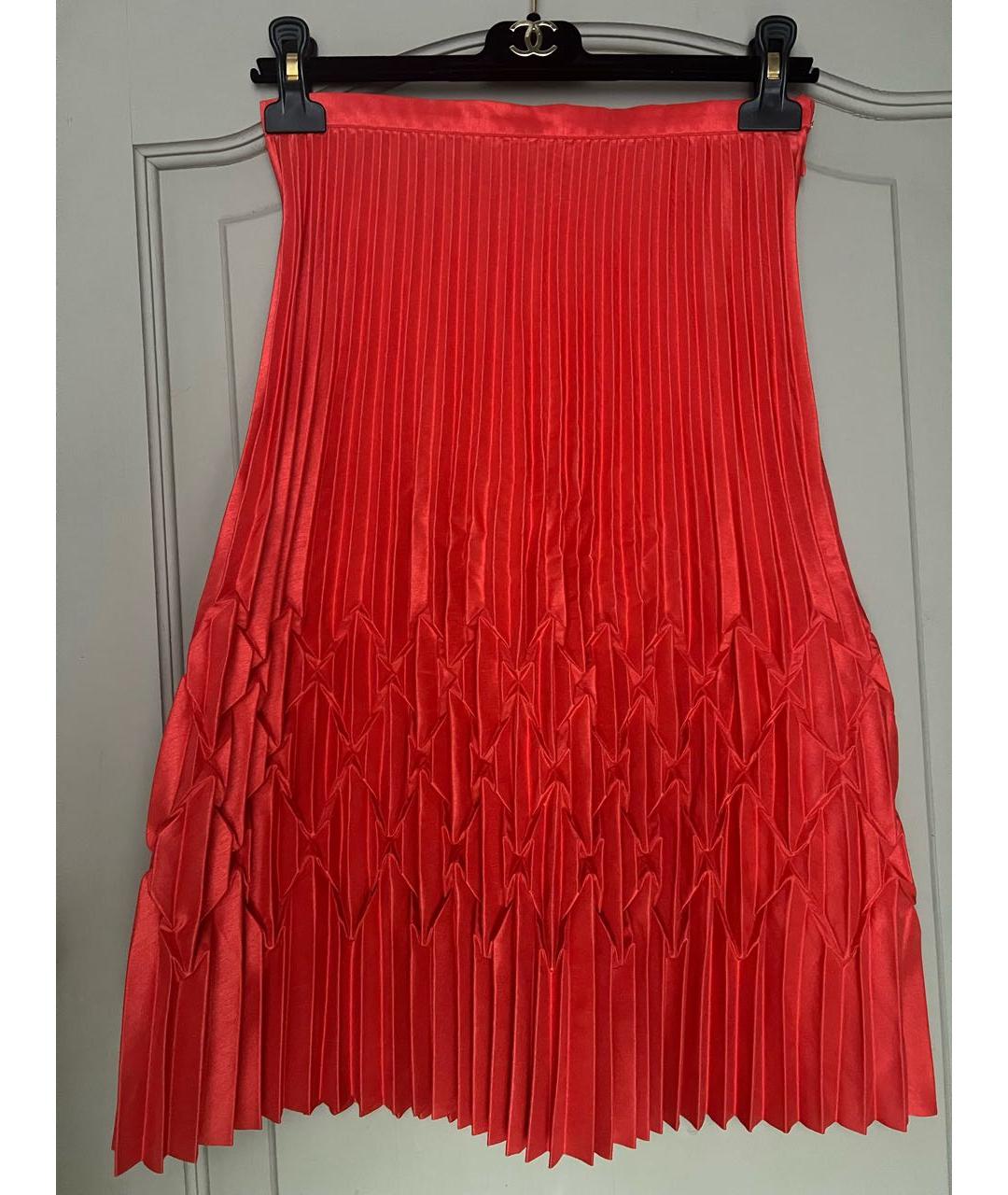 MAX&CO Красная полиэстеровая юбка миди, фото 6