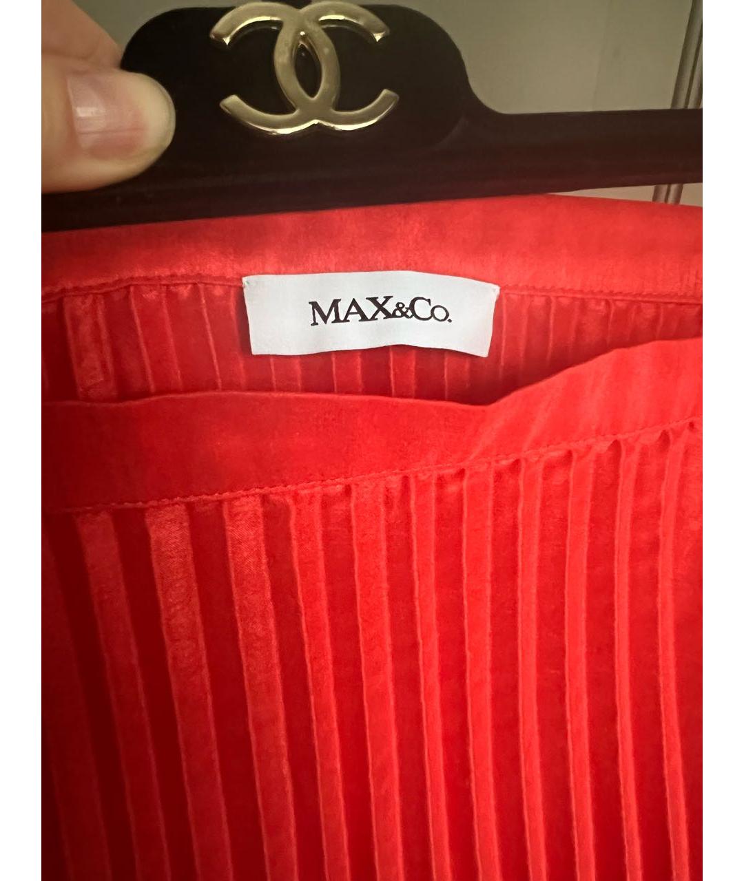 MAX&CO Красная полиэстеровая юбка миди, фото 3