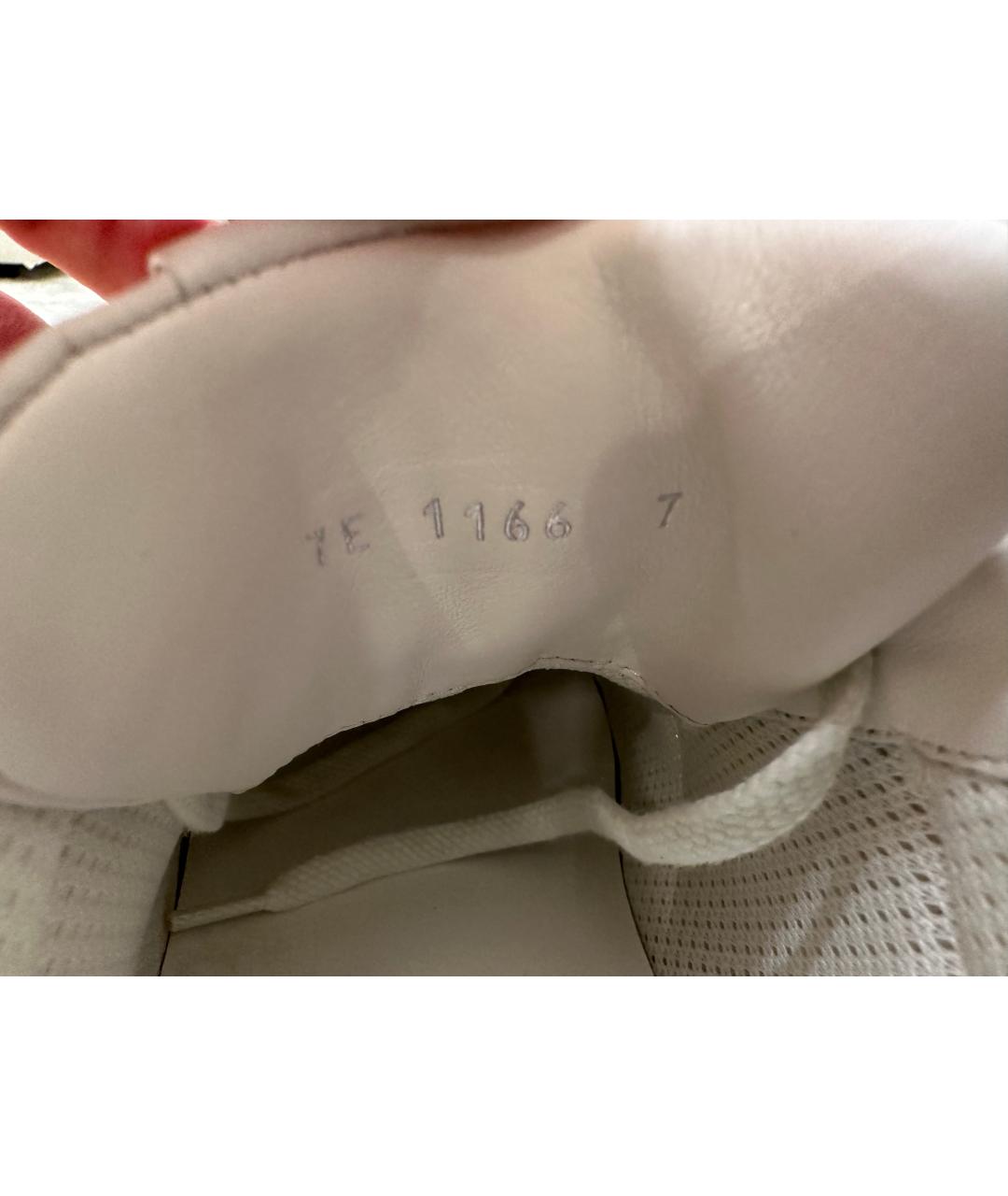 FENDI Белые кожаные низкие кроссовки / кеды, фото 9