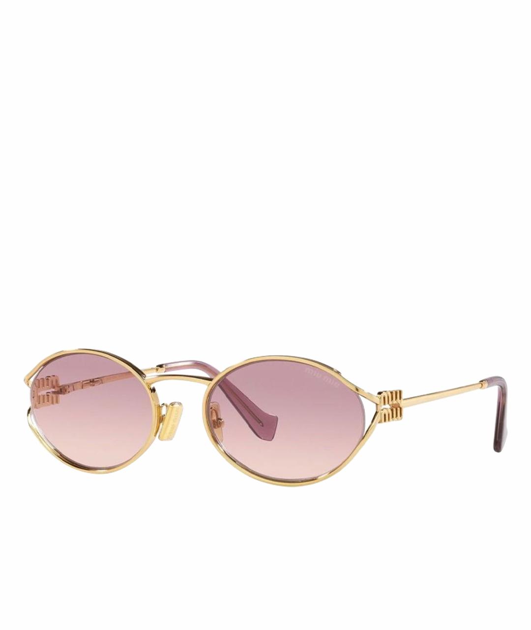 MIU MIU Розовые металлические солнцезащитные очки, фото 1