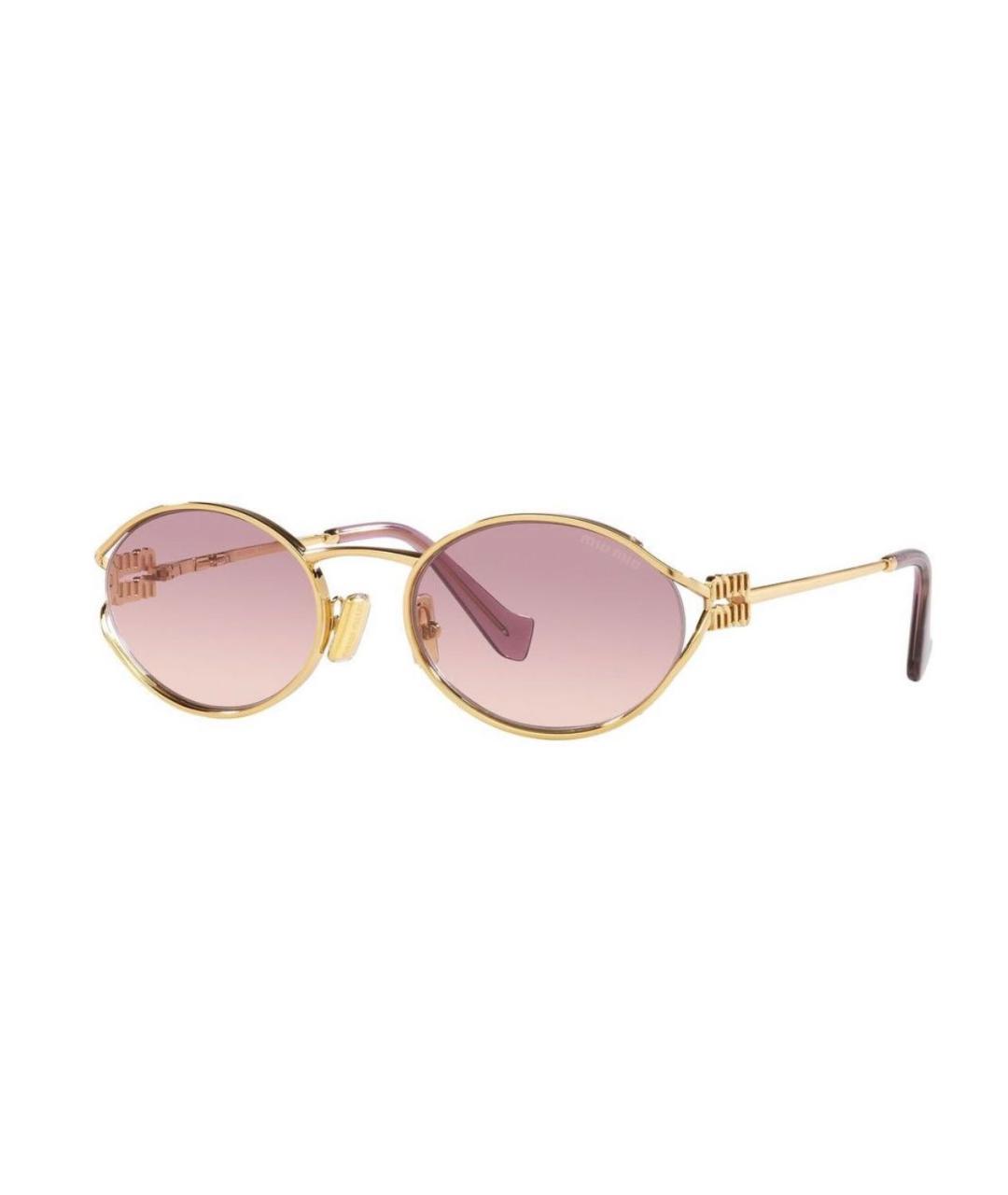 MIU MIU Розовые металлические солнцезащитные очки, фото 6