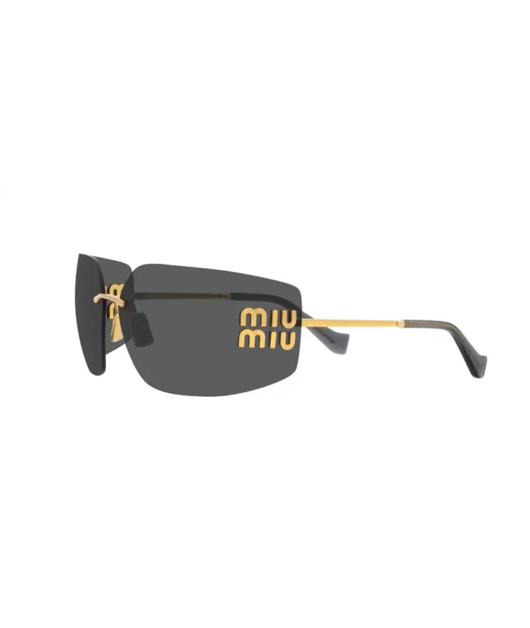 MIU MIU Черные металлические солнцезащитные очки, фото 2