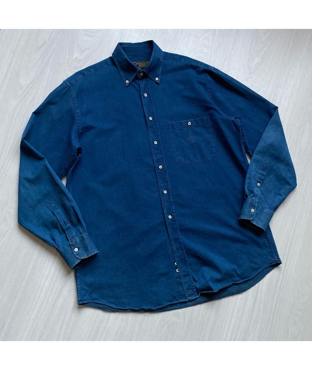 PAUL & SHARK Синяя хлопковая кэжуал рубашка, фото 4