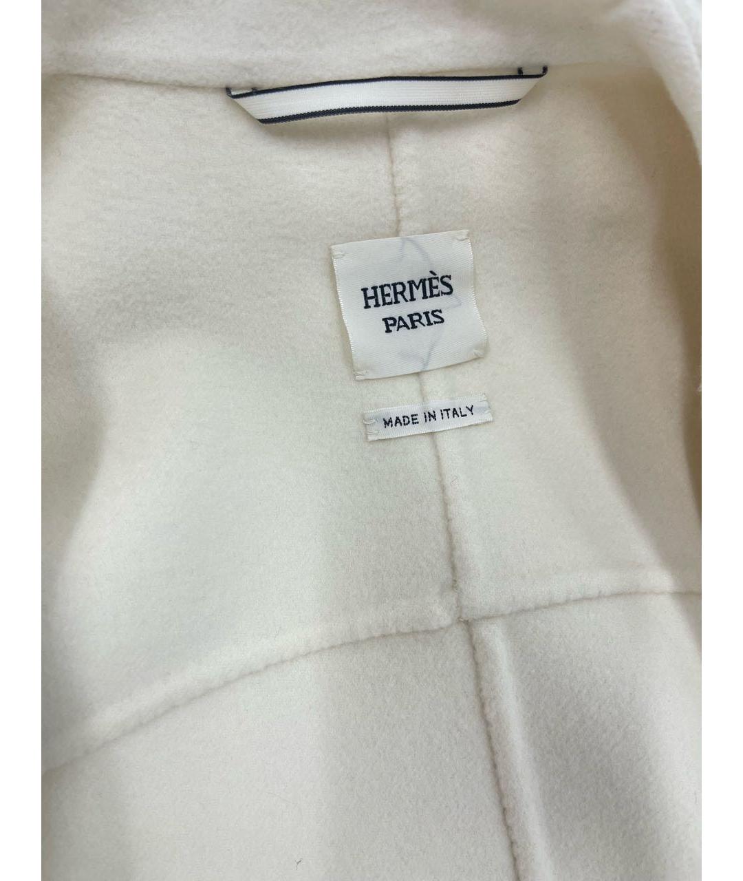 HERMES Белое кашемировое пальто, фото 4