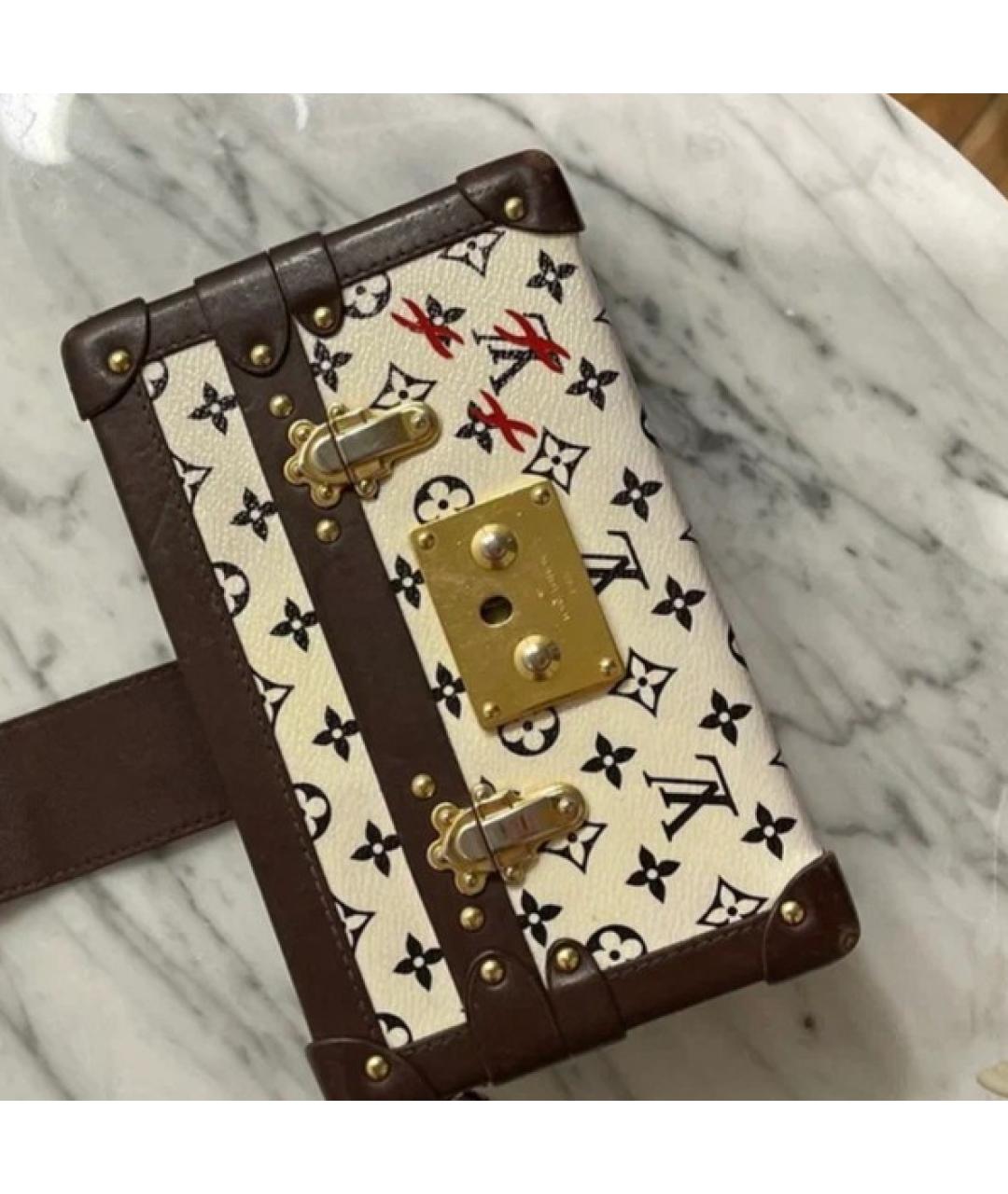 LOUIS VUITTON Бежевая кожаная сумка через плечо, фото 5