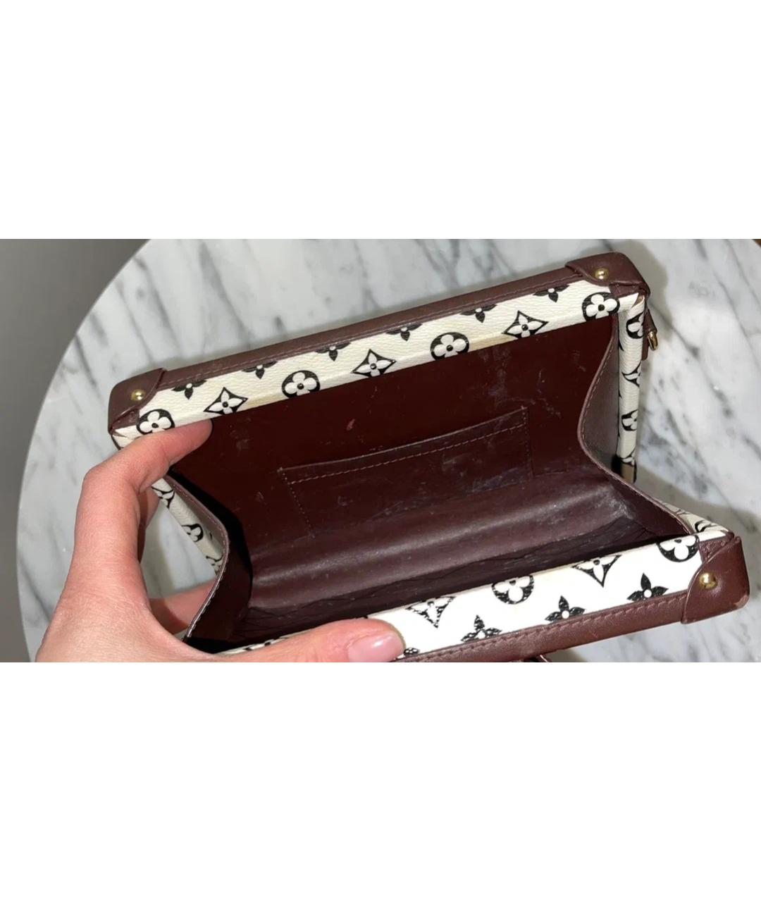 LOUIS VUITTON Бежевая кожаная сумка через плечо, фото 4