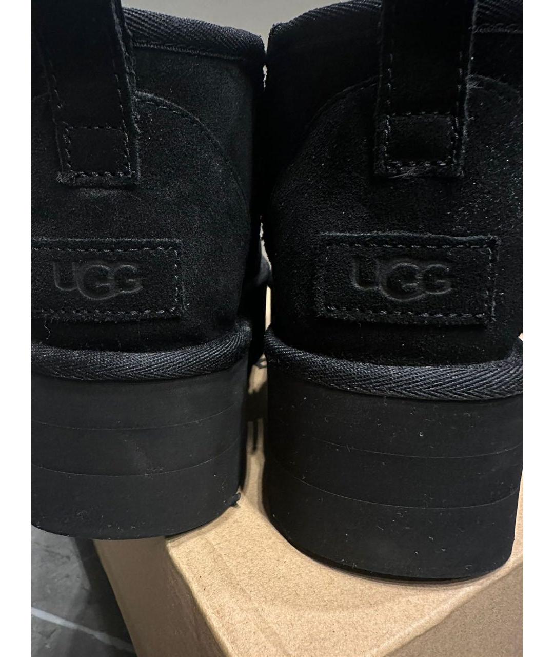 UGG AUSTRALIA Черные нубуковые ботинки, фото 2