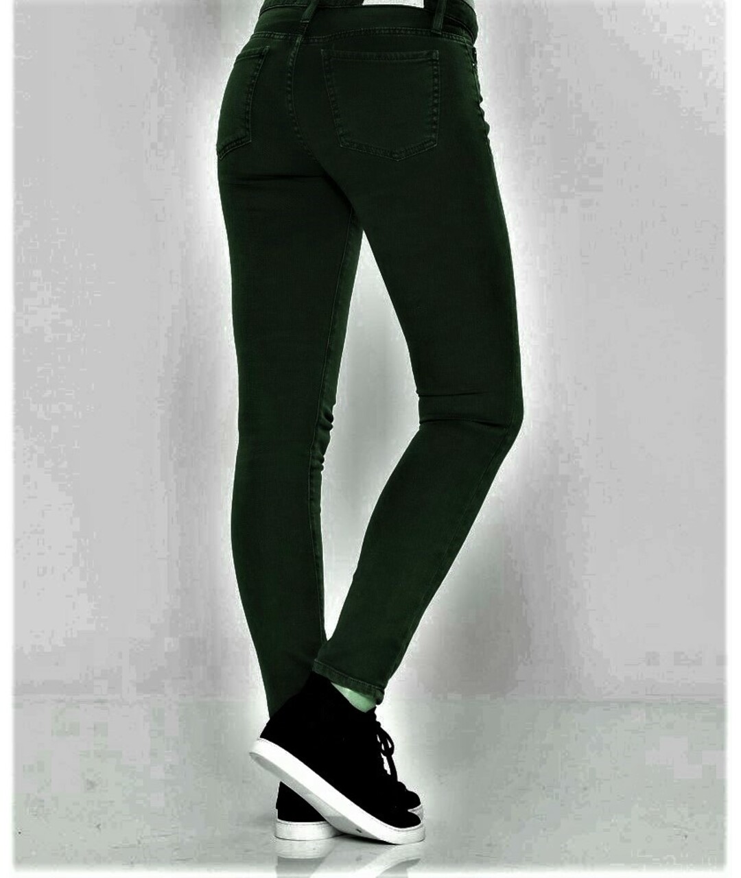 IRO Зеленые хлопко-эластановые джинсы слим, фото 7