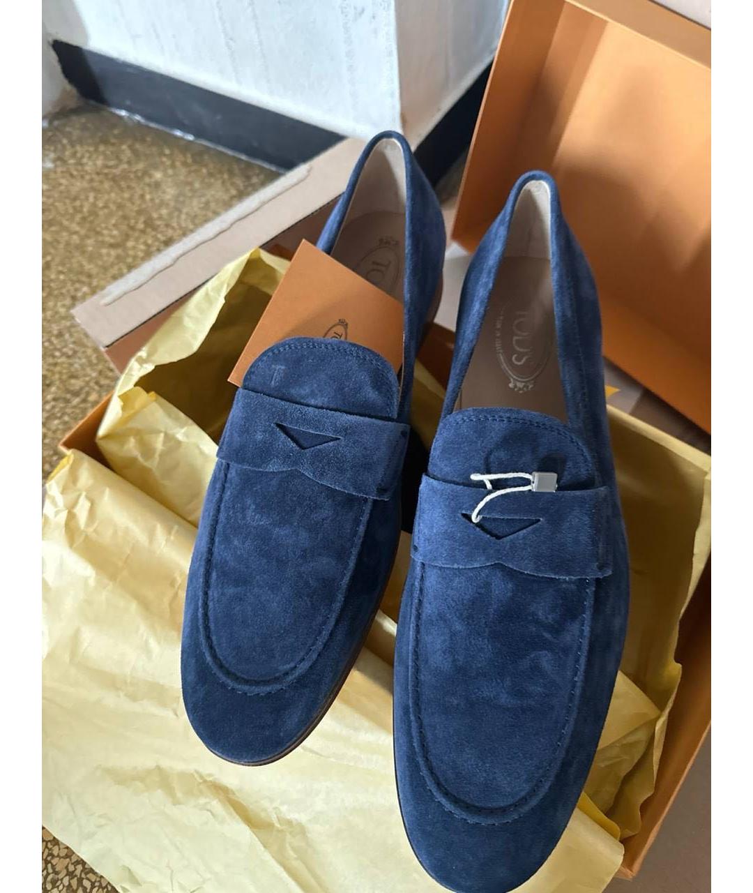 TOD'S Синие замшевые лоферы, фото 4