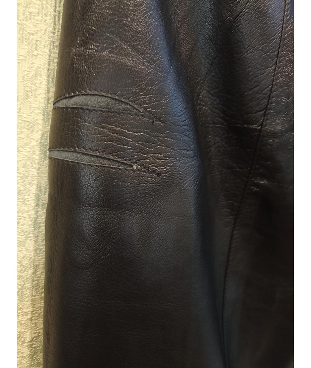 BRASCHI Черная кожаная юбка миди, фото 8