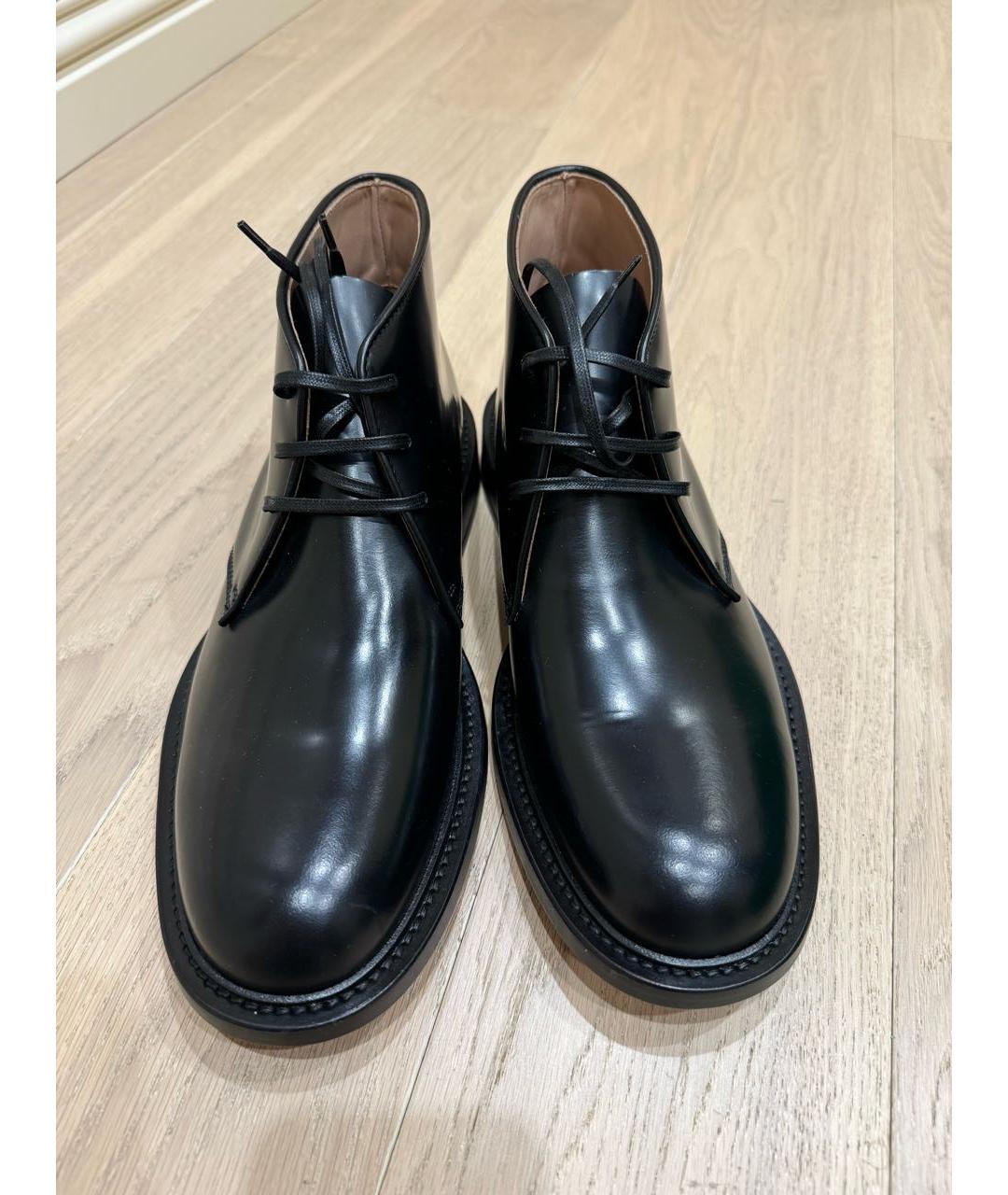 BOTTEGA VENETA Черные кожаные высокие ботинки, фото 2