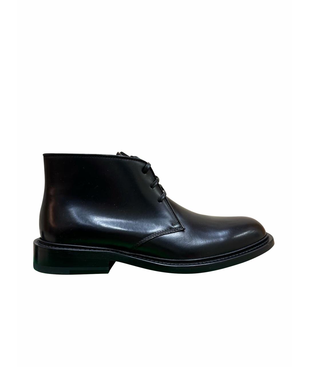 BOTTEGA VENETA Черные кожаные высокие ботинки, фото 1
