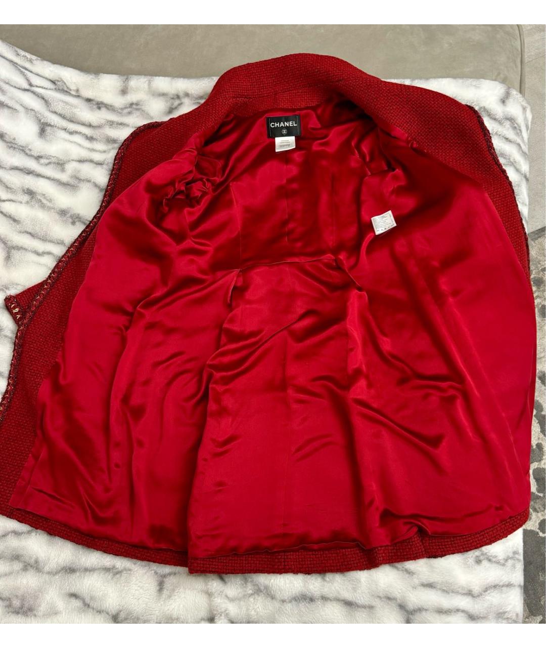CHANEL PRE-OWNED Красное шерстяное пальто, фото 6