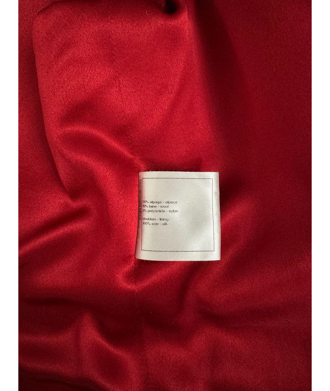 CHANEL PRE-OWNED Красное шерстяное пальто, фото 7
