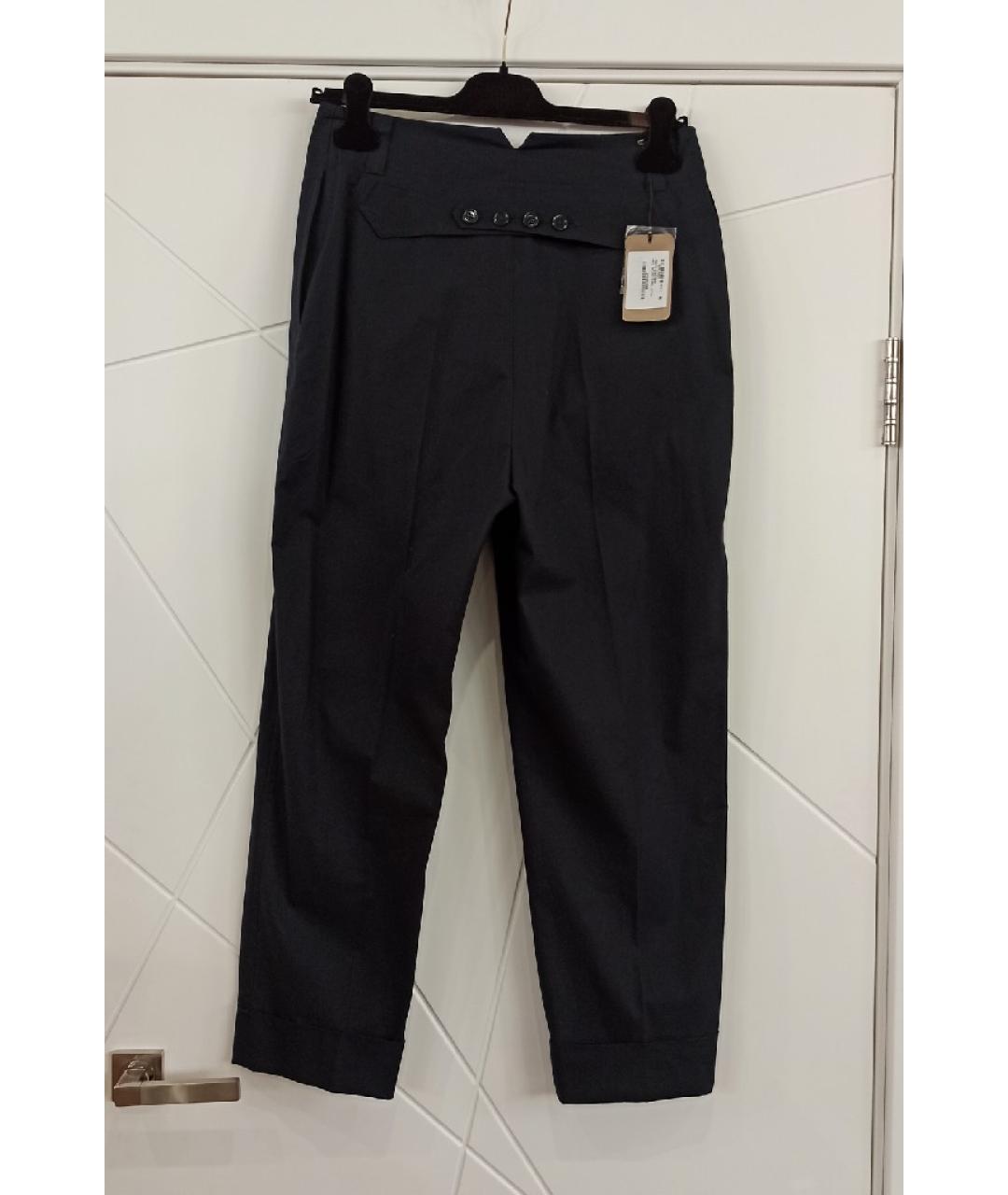 BOTTEGA VENETA Темно-синие хлопковые прямые брюки, фото 2