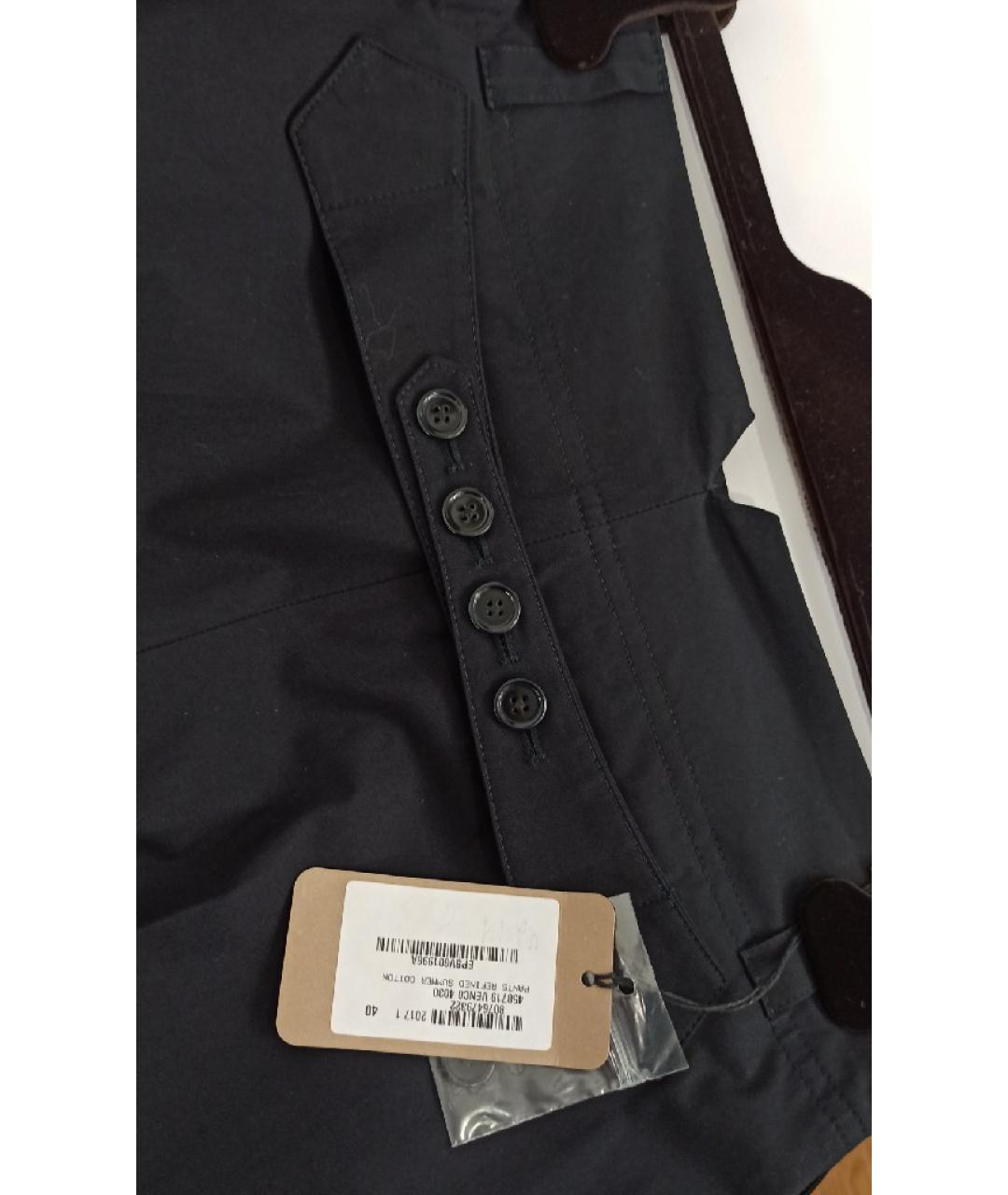 BOTTEGA VENETA Темно-синие хлопковые прямые брюки, фото 3